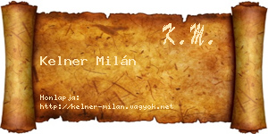 Kelner Milán névjegykártya