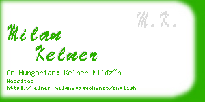 milan kelner business card